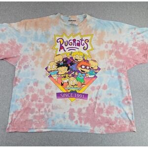 Rugrats Tee Shirt Women Size 3X Crew Neck Short Sleeve Tie Dye Graphic Print